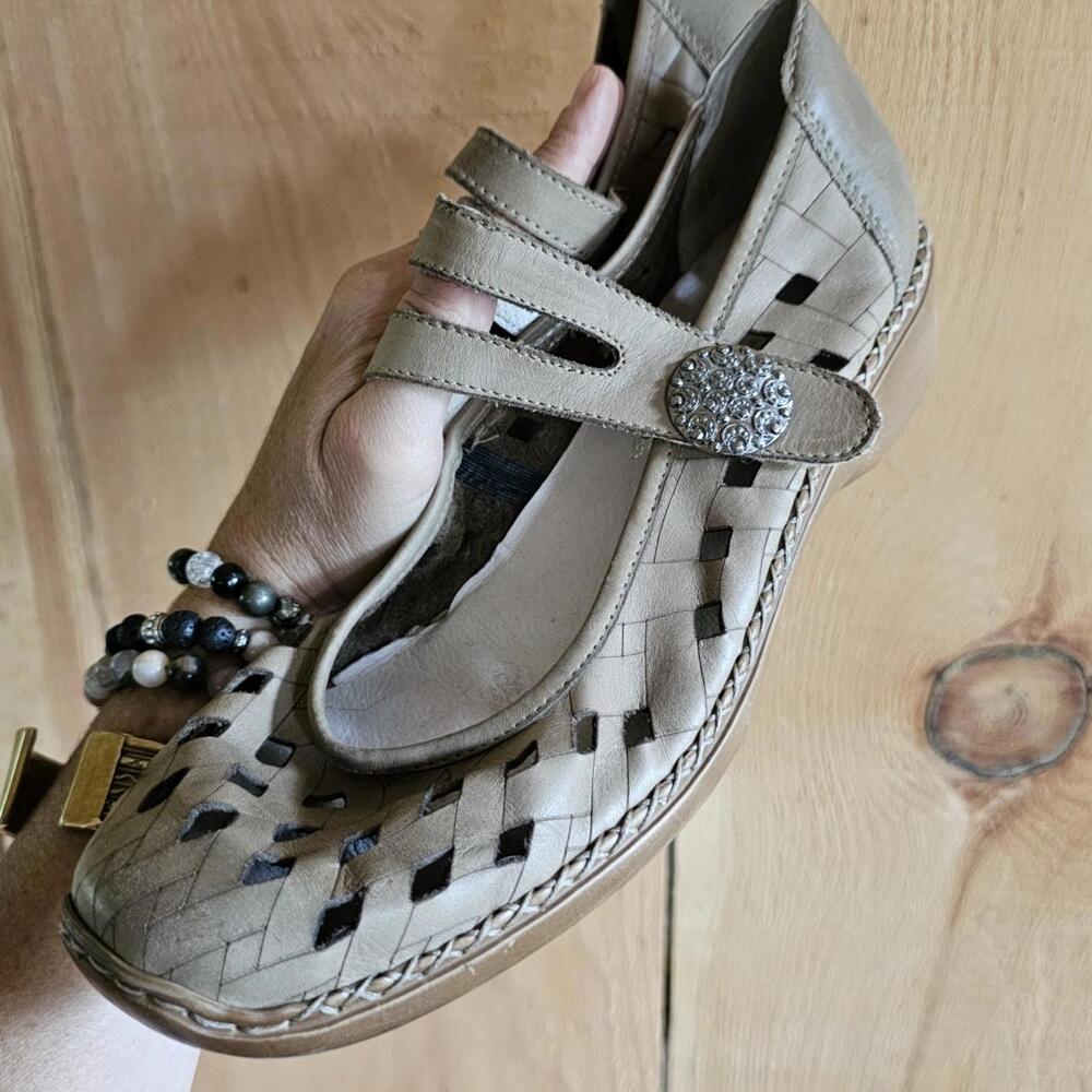 Vintage Rieker Antistress Mary Janes Tan Leather Size 8/8.5 EU 39